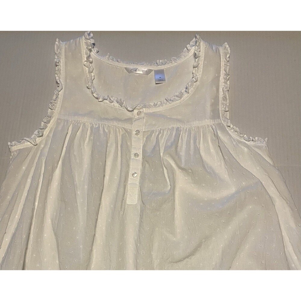 Adonna Sleepwear Nightgown Cotton Swiss Dot Sz M Cottagecore Prairie Romantic - Picture 5 of 15